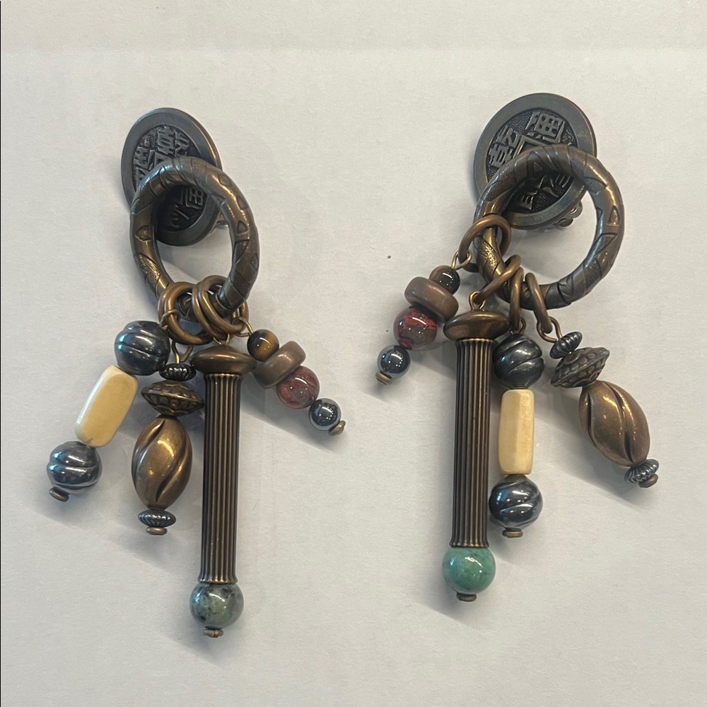 Artisan Bronze and Multicolor Dangle Earrings
VINTAGE - Picture 2 of 5